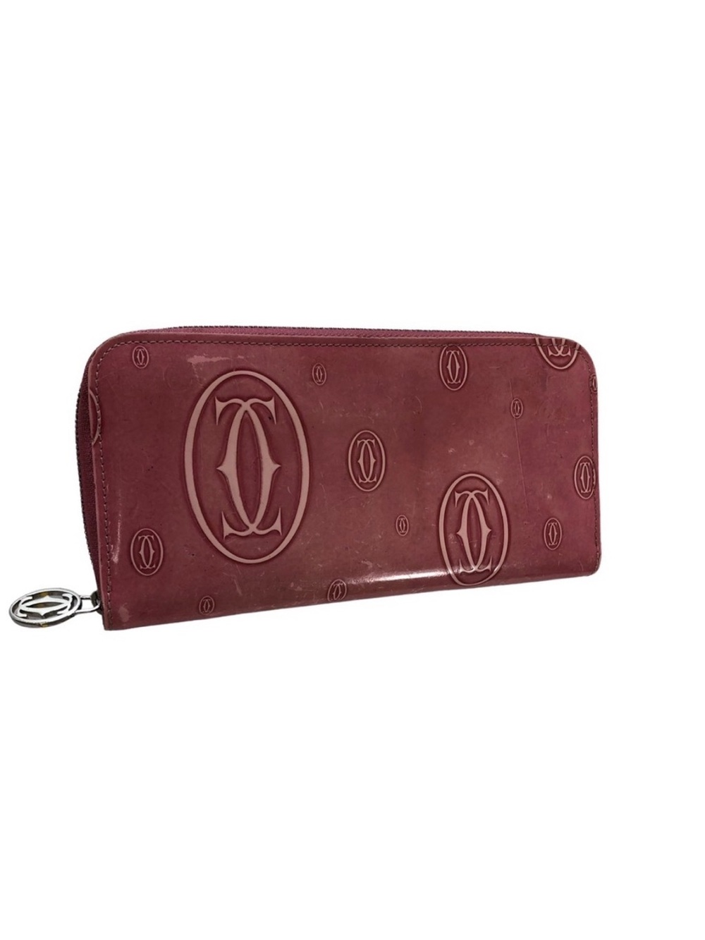 CARTIER HAPPY BIRTHDAY LONG WALLET PATENT LEATHER PINK LADIES WALLET